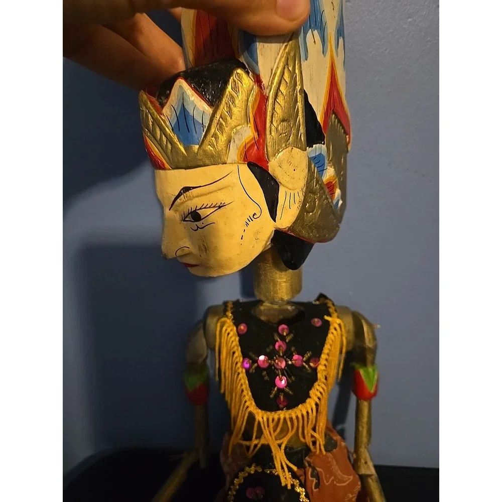 Wayang Golek Ramayana Wooden Bali Puppet Indonesia Asian Stick Puppet Marionette